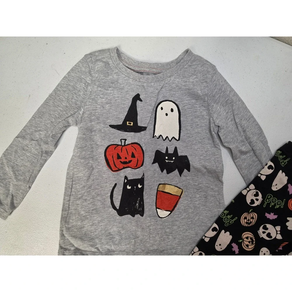 Gymboree Way to Celebrate Kids Halloween Ghost Pumpkin Cat Top Leggings Set 2T